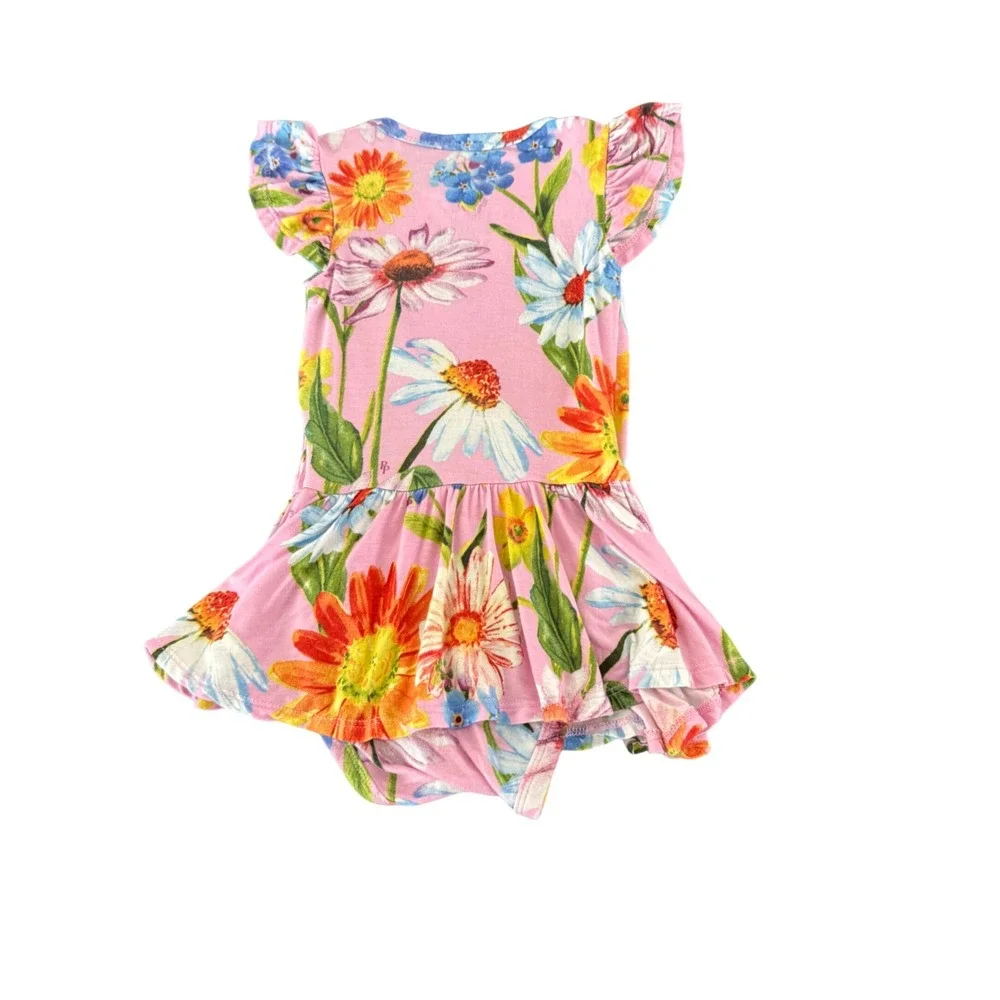 Posh Peanut Kaileigh Ruffled Cap Sleeve Bodysuit Twirl Skirt Bamboo Sz 12-18 mth